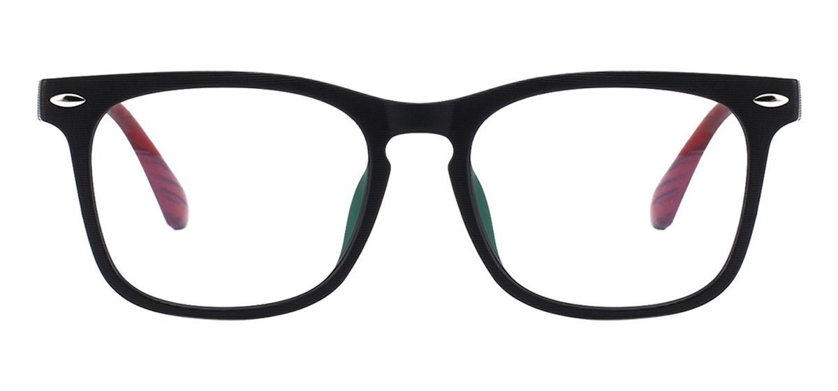 Square TR90 Optical Frames - Black-Red