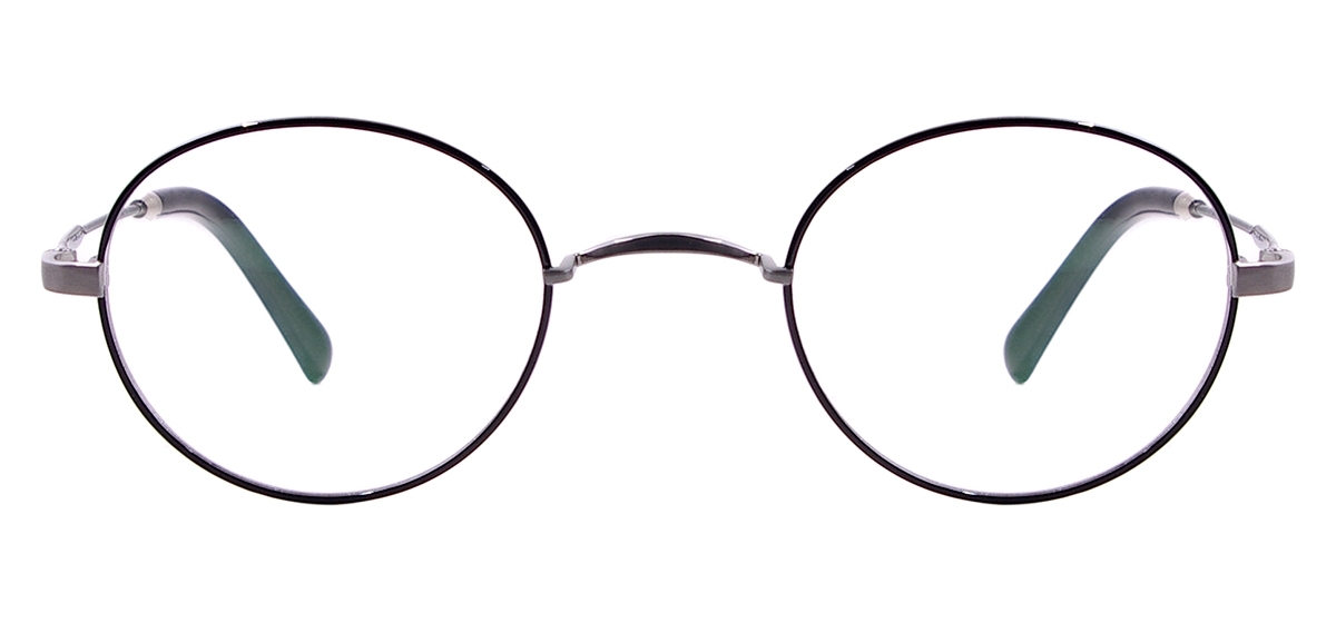 Titanium Vintage Round Spectacles - Black