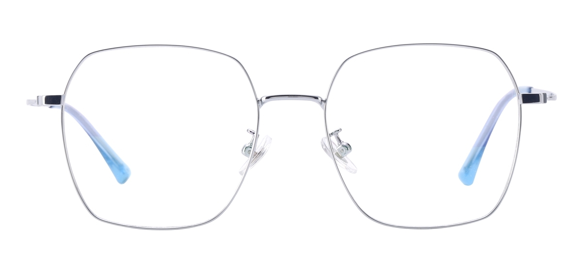 Large Square Glasses - Silver