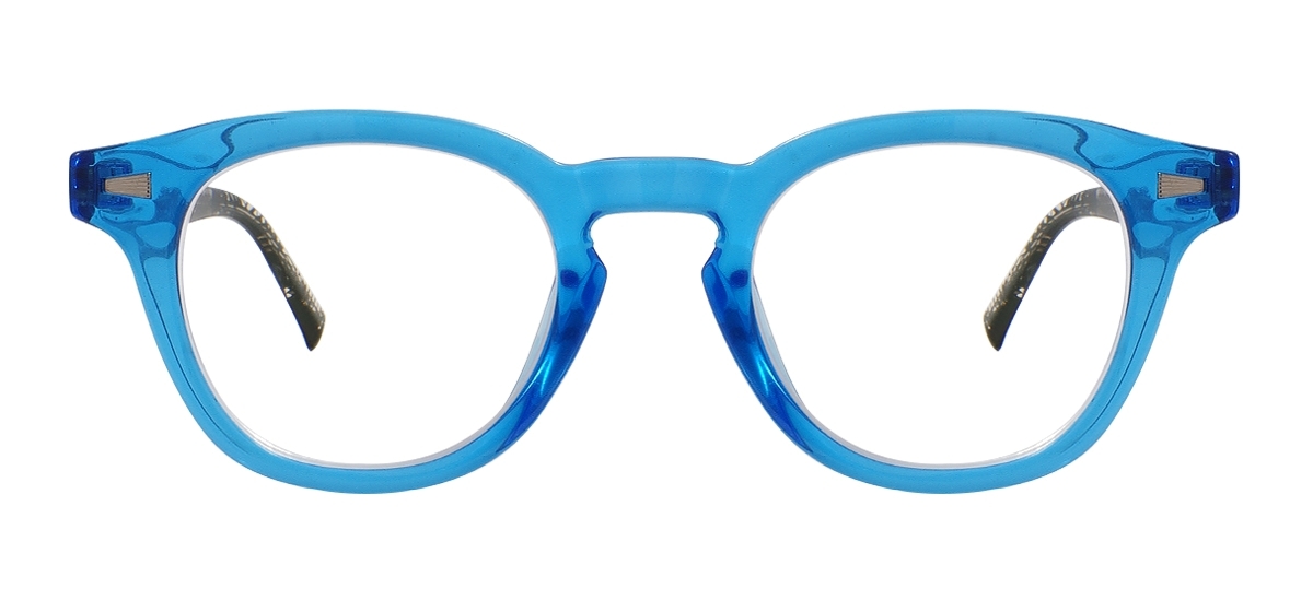 Round Vintage Spectacles - Transparent Blue