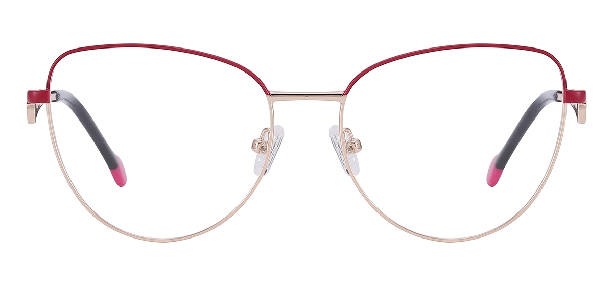 Cat Eye Metal Eyeglasses - Magenta