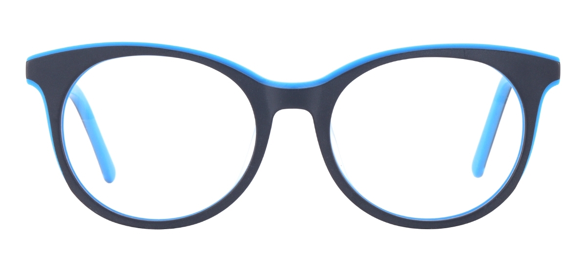 Round Kids Eyeglasses - Black Blue