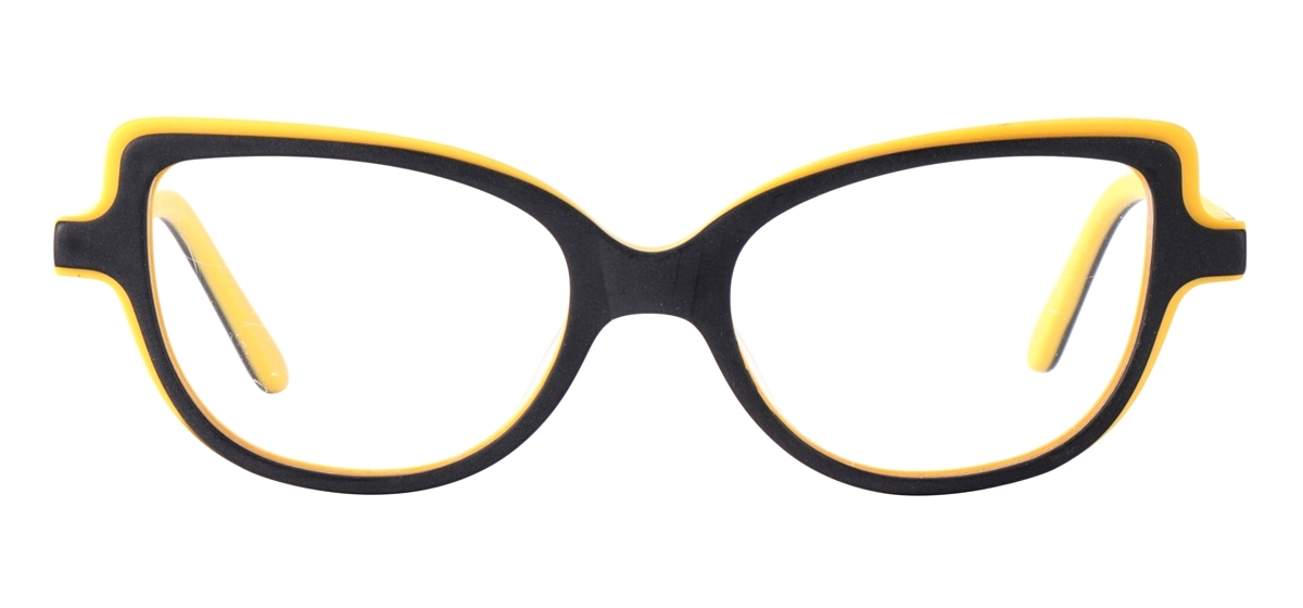 Children Cat Eye Glasses - Black Yellow