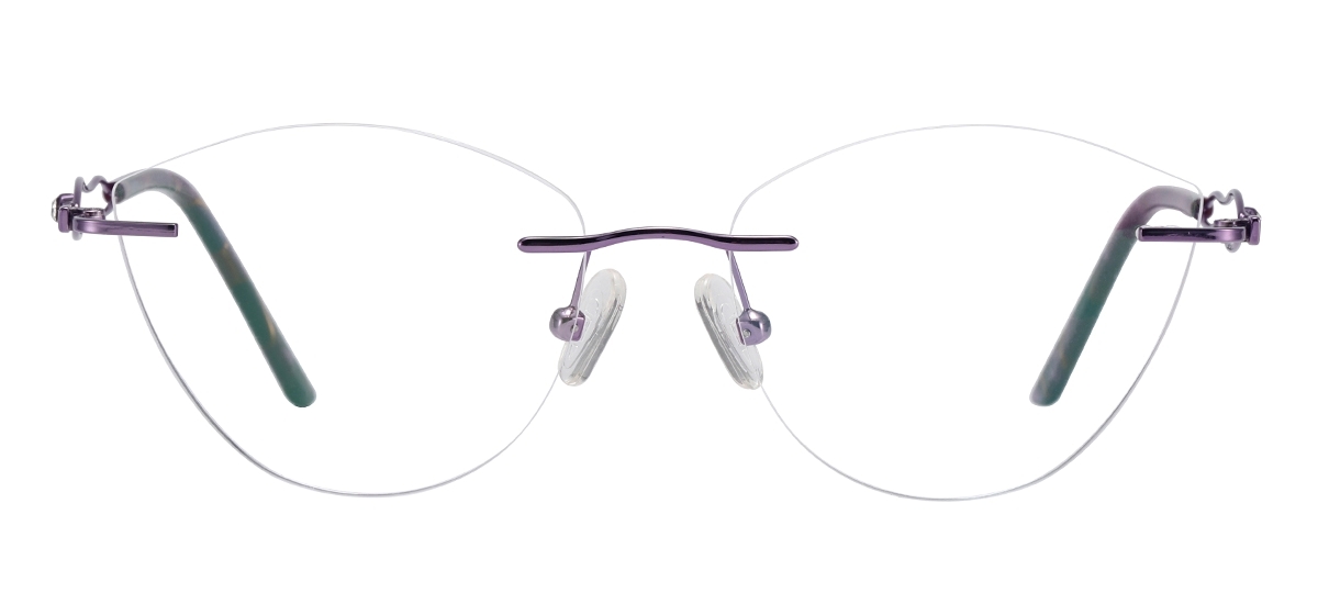 Rimless Cat Eye Glasses - Purple