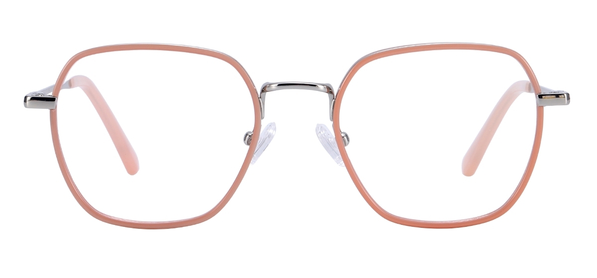 Women Square Eyeglasses - Silver Pink