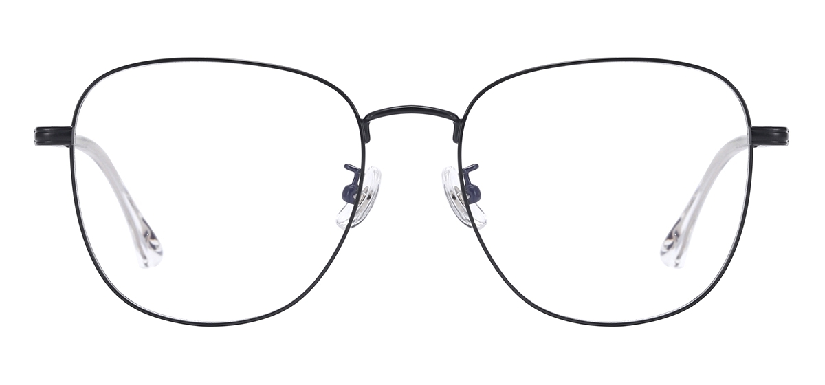 Oversized Metal Eyeglasses - Black