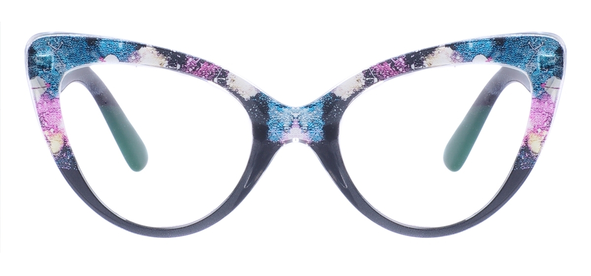 Cat Eye Lightweight Glasses - Transparent Blue