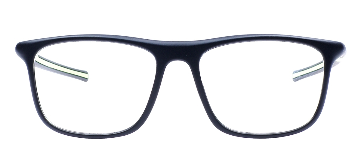 Square Sports Glasses - Black Green