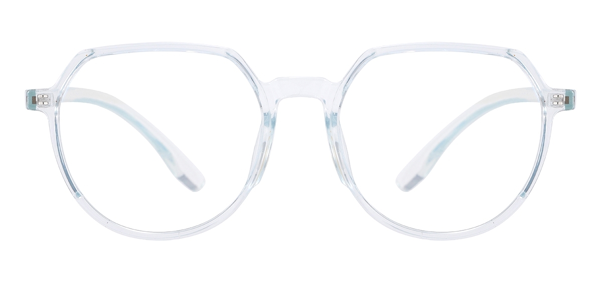 Geometric Clear Spectacles - Transparent Blue