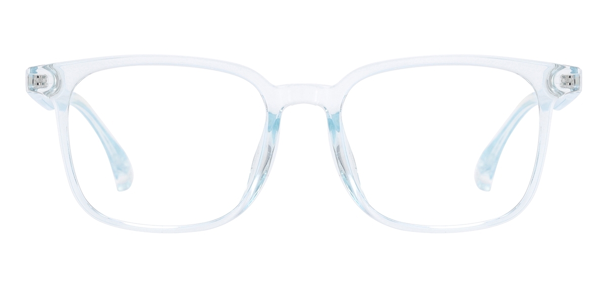 Clear Rectangular Eyeglasses - Transparent Blue