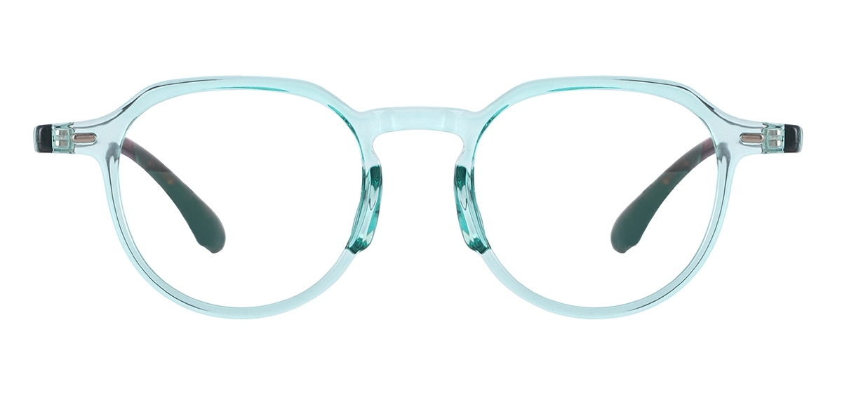 Clear Round Glasses Frame - Transparent Green