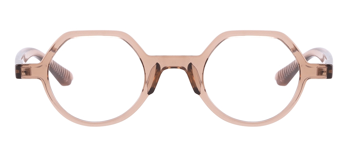 Men And Women Pure Plastic Eyeglasses - Transparent Brown