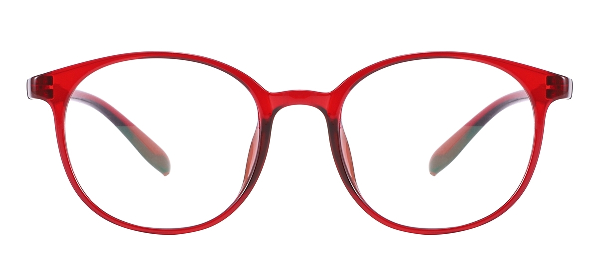 Round Glasses - Transparent Red