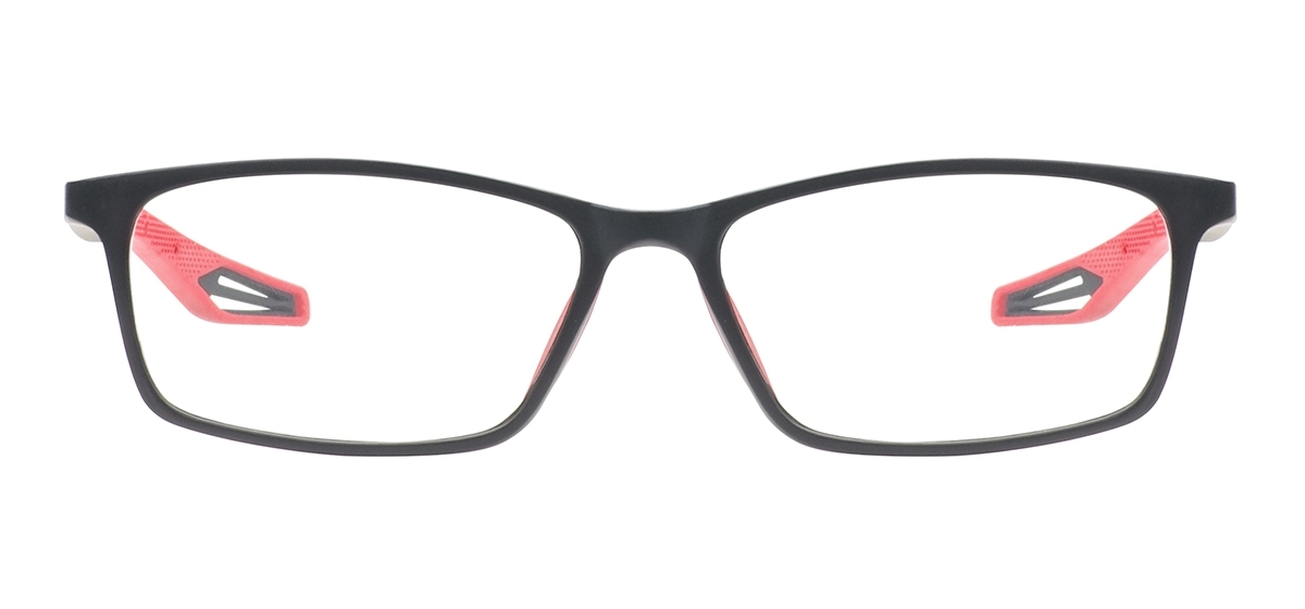 TR90 Rectangular Sports Glasses - Black Red