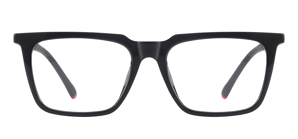 TR90 Square Sports Glasses - Shiny Black