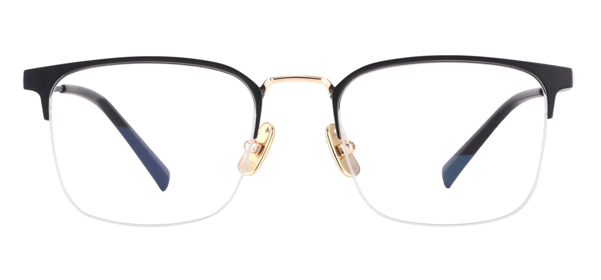 Titanium Square Eyeglasses - Black Gold