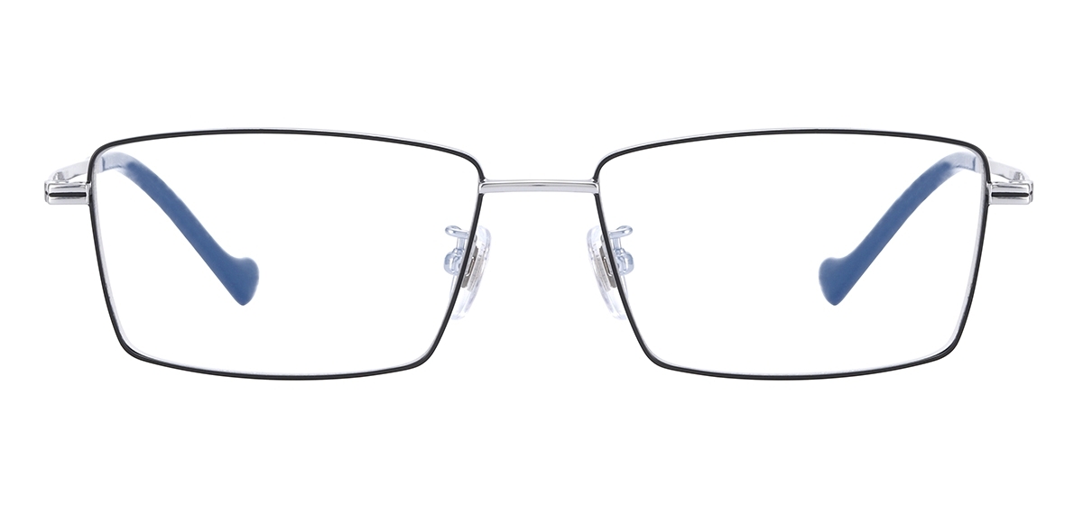 Men Titanium Eyeglasses - Black Silver