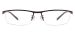 Metal Brow Line Rectangular Eyeglasses Frame - Brown