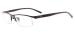 Metal Brow Line Rectangular Eyeglasses Frame - Brown