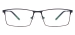 Full Rim Rectangle Glasses - Black