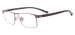 Metal Rectangle Spectacle Frames - Brown