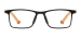 Small Rectangular Kids Glasses - Black Orange