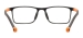 Small Rectangular Kids Glasses - Black Orange