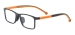 Small Rectangular Kids Glasses - Black Orange