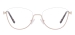Metal Cat Eye Half Rim Glasses - Ivory