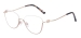 Metal Cat Eye Half Rim Glasses - Ivory