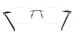 Rectangular Rimless Frame - Brown