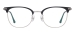 Browline Eyeglasses - Black Silver