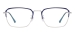 Metal Oval Eyeglasses - Blue Silver