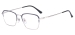 Metal Oval Eyeglasses - Blue Silver