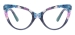 Cat Eye Lightweight Glasses - Transparent Blue