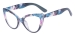 Cat Eye Lightweight Glasses - Transparent Blue