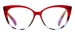 Cat Eye Transparent Glasses - Transparent Red