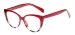 Cat Eye Transparent Glasses - Transparent Red