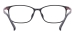 Rectangular Glasses - Black Red